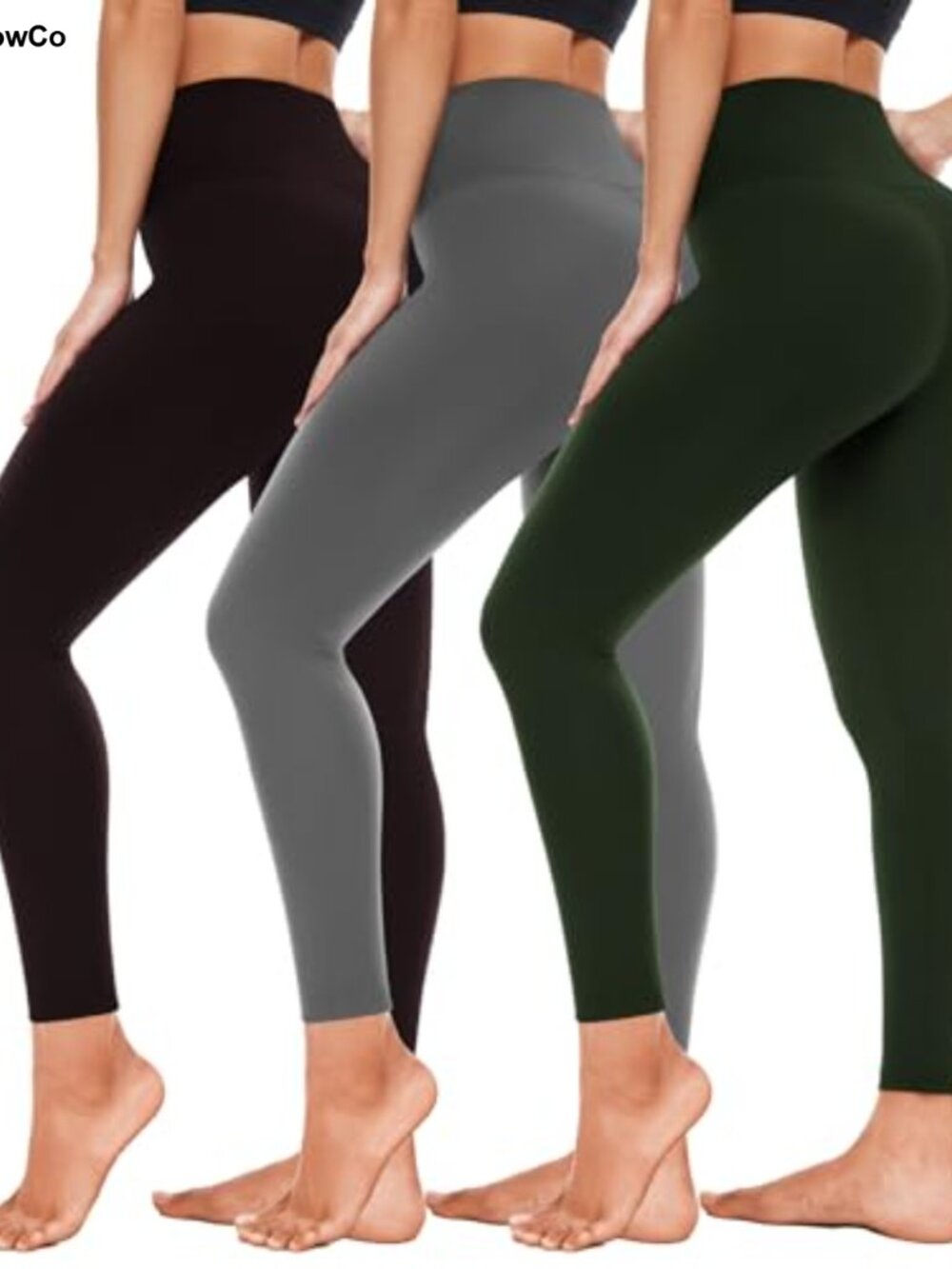 High Waisted Tummy Control Yoga Leggings 3 Pack